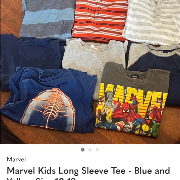 12 Piece Lot Boys Medium 10-12 with coat, button downs, and tees - Picture 2 of 12